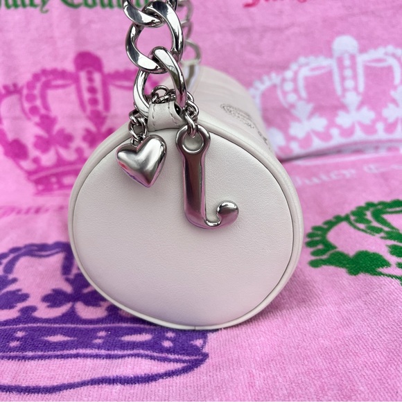 Vintage White Juicy Couture Purse Barrel Bag Handbag Satchel Y2K - Picture 7 of 13